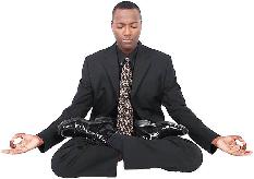 MEDITATING BUSINESSMAN